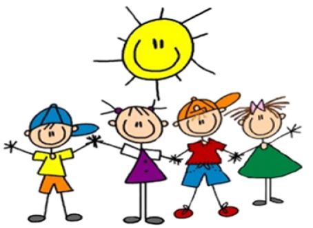 Kids and sun cartoon